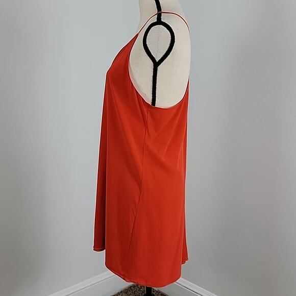 Alice + Olivia Fierra Red Orange Silk Racerback Mini Dress MINOR FLAWS Size S - Picture 2 of 15